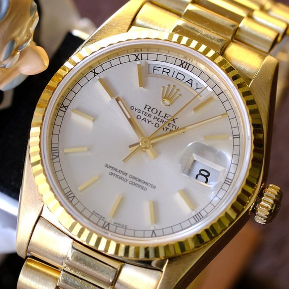 Rolex Day Date 18K Factory Silver Dial 36mm Watch - Picture 3 of 8